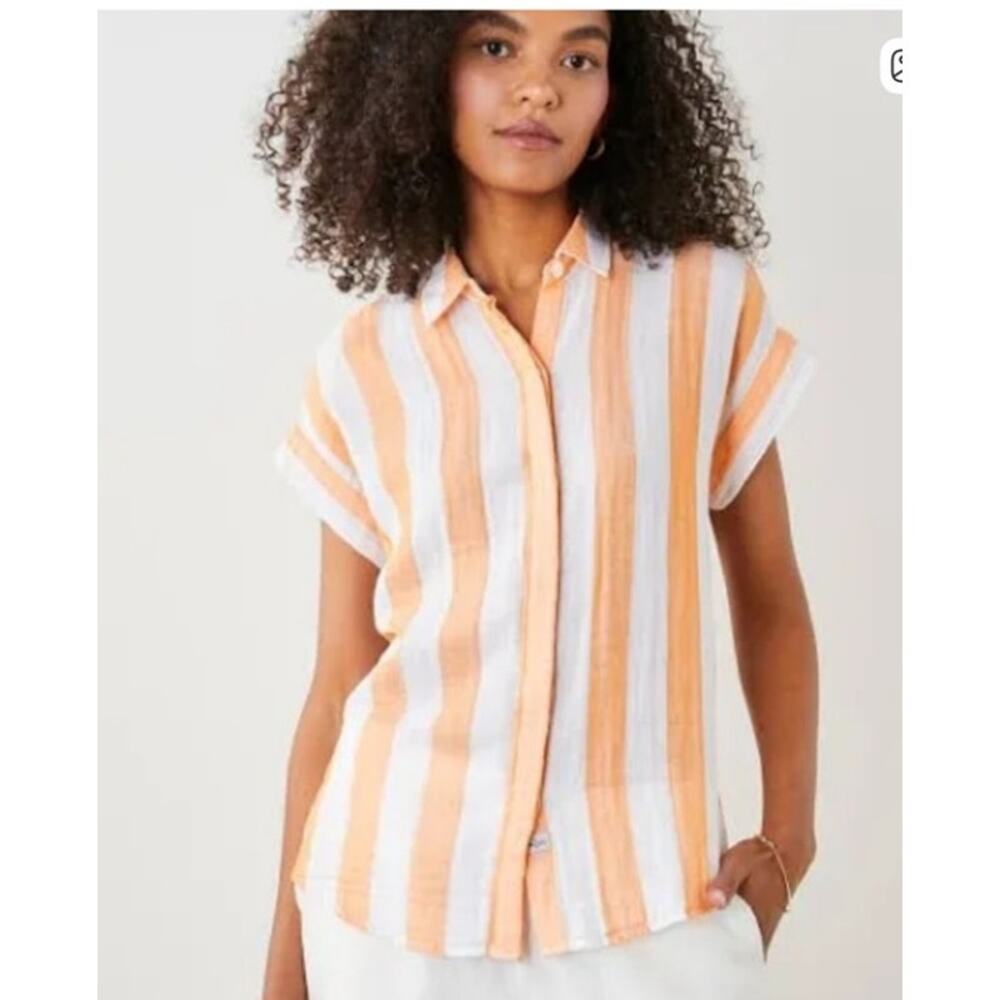 NWOT: Rails Jamie Ortanga Stripe Organic Cotton Shirt - Picture 3 of 11